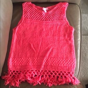 Hot Pink Lilly Pulitzer Fringe Tank